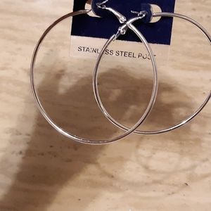 Silver hoop earrings